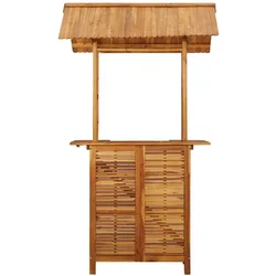 vidaXL Outdoor-Bartisch mit Dach 113x106x217 cm Akazie Massivholz