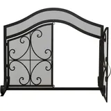 Kaminschutzgitter, Einteilig, Stahlgewebe, 105 X 40 X 80,5 Cm, Schwarz