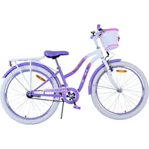 Volare Kinderfahrrad Lovely Fahrrad für Mädchen 26 Zoll in Lila für sicheren Fahrspaß - Weiß