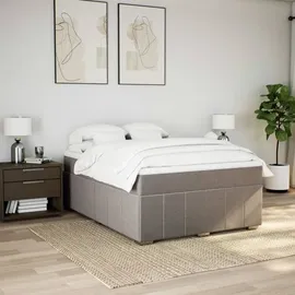 vidaXL Boxspringbett mit Matratze Taupe 140x200 cm Stoff