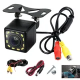 12V Rückfahrkamera Auto Set, Rückfahrkamera IP68 Wasserdicht, 170° Weitwinkel 720P HD Nachtsicht und 12 LED Auto Rückfahrkameras zum Nachrüsten für PKW LKW Wohnmobil Bus Trailer 6m Kabel Backup Kamera