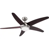 GLOBO Lighting - Deckenventilator Raumkühler Deckenleuchte Lüfter Wohnzimmerlampe Ventilator mit Fernbedienung, braun silber, 3 Geschwindigkeiten, 1x