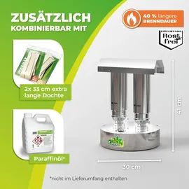 Bio Green BioGreen Paraffin Gewächshausheizung "Warmax Power 5" aus Edelstahl 600 Watt - 40 % längere Brenndauer - Silber
