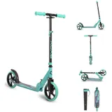 Byox Kinderroller Storm, Höhe einstellbar, zusammenklappbar, PU Räder, ABEC-5 in türkis
