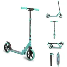 Byox Kinderroller Storm, Höhe einstellbar, zusammenklappbar, PU Räder, ABEC-5 in türkis