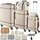 Tectake Reisekofferset 13-tlg. beige/weiß