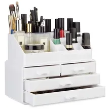 Relaxdays Make Up Organizer 2 x 2-tlg. Weiß
