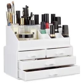 Relaxdays Make Up Organizer 2 x 2-tlg. Weiß