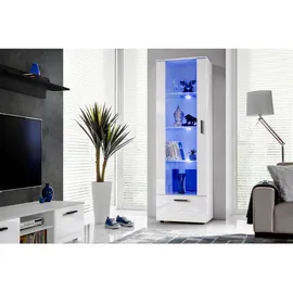 komodee Vitrine Alessandria 60 x 42 x 192 cm Weiß/Blau
