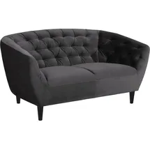 Actona Chesterfield Couch Stoff 2-Sitzer Grau