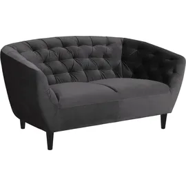 Actona Chesterfield Couch Stoff 2-Sitzer Grau