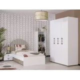 xl moebel gmbh Kindermöbel Kinderzimmer Jugendbett Garnitur Bett Holz Weiß Set 3tlg
