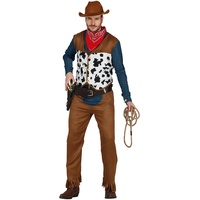 Fiestas GUiRCA Wilder Westen Cowboy Kostüm – Western Rodeo Sheriff in Jeans und Wildleder Optik für Karneval Fasching Herren Größe L 52-54