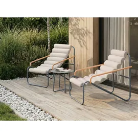 Beliani Lounge Set 2-tlg. Dunkelgrau