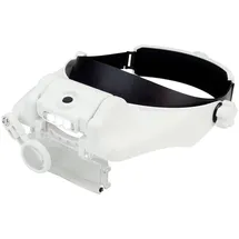 Donau Elektronik KBLP60 Premium Kopflupe mit LED-Beleuchtung Vergrößerungsfaktor: 1.5 x, 2 x, 3.5 x, 8 x, 9.5 x, 11.5 x Weiß