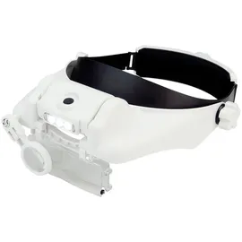 Donau Elektronik KBLP60 Premium Kopflupe mit LED-Beleuchtung Vergrößerungsfaktor: 1.5 x, 2 x, 3.5 x, 8 x, 9.5 x, 11.5 x Weiß