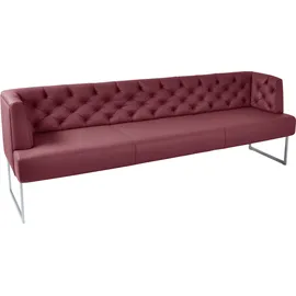 K+W Komfort & Wohnen »Creso«, im modernen Chesterfield-Look, Füße in Edelstahl-Optik rubin, 62440660-0 B/H/T: 202 cm x 83 cm x 67 cm