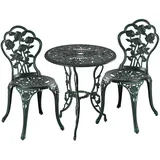 Relaxdays 3-teiliges Gartenmöbel Set, & Schwarz