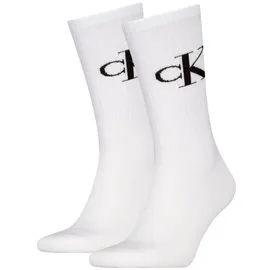 stichd b.v. Calvin Klein Herren Socken Monogram 2er Pack - weiß