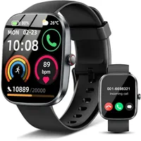 Smartwatch Herren Damen , 1.91''HD New Fitnessuhr mit Bluetooth Anrufe, Fitness Tracker mit Schrittzähler Uhr, Schlafmonitor SpO2 Herzfrequenz, 113+Sportmodi Sportuhr IP68 Wasserdicht für Android iOS