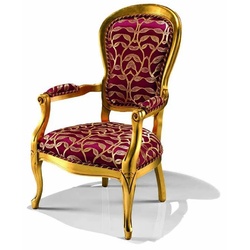 Casa Padrino Luxus Barock Sessel Lila / Gold - Made in Italy