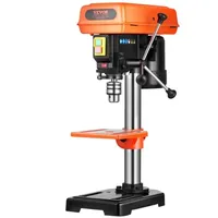 203,2 Mm Tischbohrmaschine, 500 W Induktionsmotor, Säulenbohrmaschine Mit 500 Bis 2500 U/min Einstellbarer Drehzahl, 0–45° Neigbarer Arbeitstisch, Led, Standbohrmaschine Für Holzmetall
