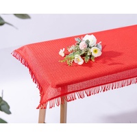 texpot Gartentischdecke Gartentischdecke mit Fransen - wetterfest - geschäumt - rutschfest (1-tlg) rot oval - 220 cm x 160 cm