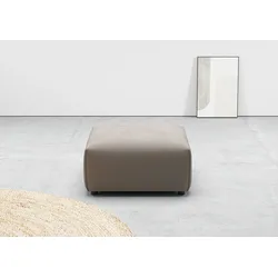 Hocker ANDAS "Glimminge auch in Breitcord, Feincord und Easy care-Bezug", grau (taupe), H:42cm T:80cm, Hocker, passend zur Serie "Glimminge"