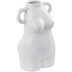 Blumenvase Skulptur AIGIO handgefertigt Porzellan 25 cm Weiß