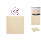 vidaXL Wandpaneele 12 Stk. Creme 30x30 cm Stoff 1,08 m2