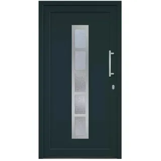 HORI® Haustür Eingangstür Komplettset – Robuste Hauseingangstür mit moderner Optik, hoher Wärmedämmung & Sicherheit, I Farbe: anthrazit (innen weiß) I DIN rechts I Modell: Frame I 208 x 98 cm