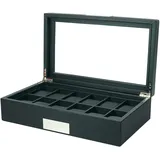 Rothenschild Uhrenbox für 12 Uhren Kunstleder Schwarz