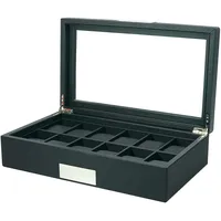 Rothenschild Uhrenbox für 12 Uhren Kunstleder Schwarz