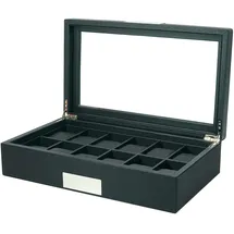 Rothenschild Uhrenbox für 12 Uhren Kunstleder Schwarz