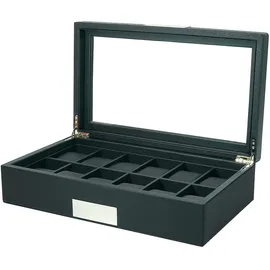 Rothenschild Uhrenbox für 12 Uhren Kunstleder Schwarz