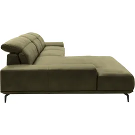 Musterring Wohnlandschaft MUSTERRING "MR 2490", grün (camouflage, s), B:342cm T:207cm, Sofas, Wohnlandschaft, Fuß schwarz, Sitzhöhe 48cm, wahlweise mit Funktionen, Maße 342x207 cm