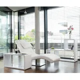 SalesFever Relaxliege mit Nackenkissen Kunstleder 60 x 82 x 170 cm Weiß