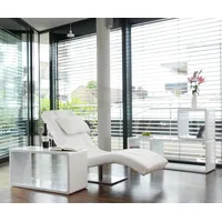 SalesFever Relaxliege mit Nackenkissen Kunstleder 60 x 82 x 170 cm Weiß