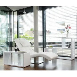 SalesFever Relaxliege mit Nackenkissen Kunstleder 60 x 82 x 170 cm Weiß