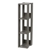 Iris Ohyama Bücherregal 4 Ebenen 14 cm verstellbar Eiche Grau