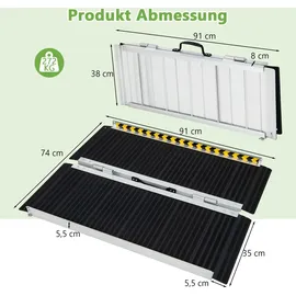 Costway Rollstuhlrampe 91 x 74 cm 272 kg