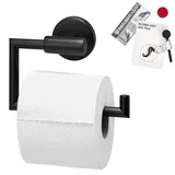 bremermann Bad-Serie Piazza Black - Toilettenpapierhalter, matt schwarz inkl. Klebeset, ohne Bohren