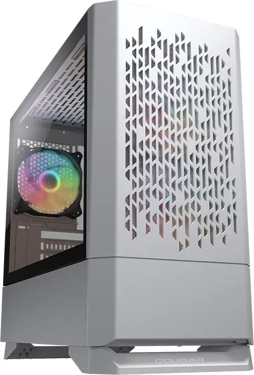 Cougar MG140 Air RGB, Mini Tower, PC, Weiß, micro ATX, Mini-ITX, Blau, Grün, Rot, Hinten, Vorderseit (Mini ITX, mATX), PC Gehäuse, Weiss