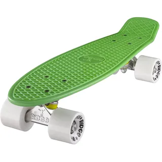 Ridge Skateboard 55 cm Mini Cruiser Retro Stil In M Rollen Komplett U Fertig Montiert Grün Weiss,