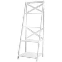 Costway Leiterregal mit 4 Ebenen, mit X-förmige Strebe, Bücherregal