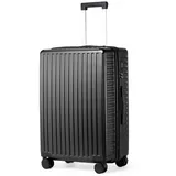 TAN.TOMI Handgepäckkoffer Business-Trolley für Flugzeug, PC Hartschalenkoffer mit Laptopfach, 4 Rollen, Reisetrolley Hartschalenkoffer mit TSA-Schloss schwarz 66 cm