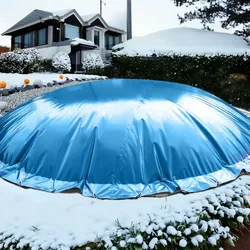 Aufblasbare Schwimmbadabdeckung für Rundbecken Himmelblau 500 cm