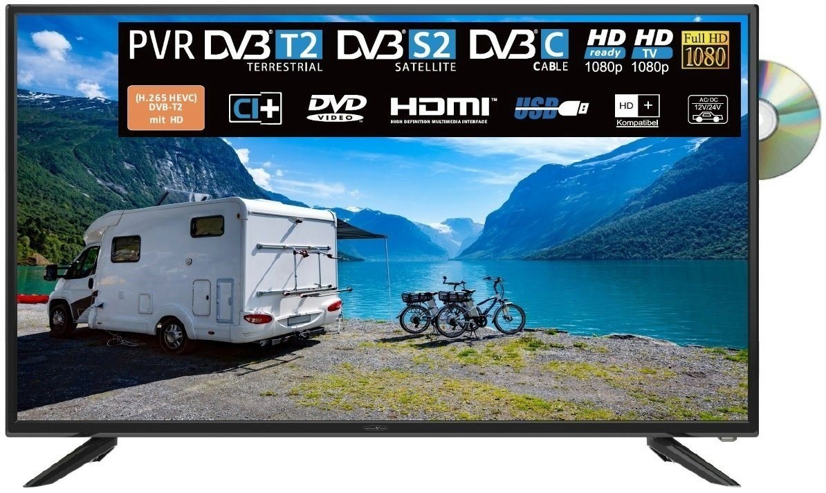 Reflexion LDDW400 LED-Fernseher (100,00 cm/40 Zoll, Full HD, DC IN 12 Volt / 24 Volt, Netzteil 230 Volt, Wohnmobil, Camping) schwarz