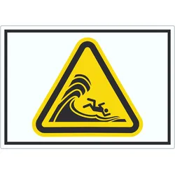 HB-Druck Aufkleber Warnung hohe Brandung Symbol A3 (297x420mm)