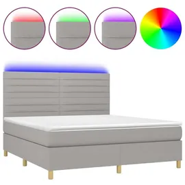 vidaXL Boxspringbett 180 x 200 cm Hellgrau